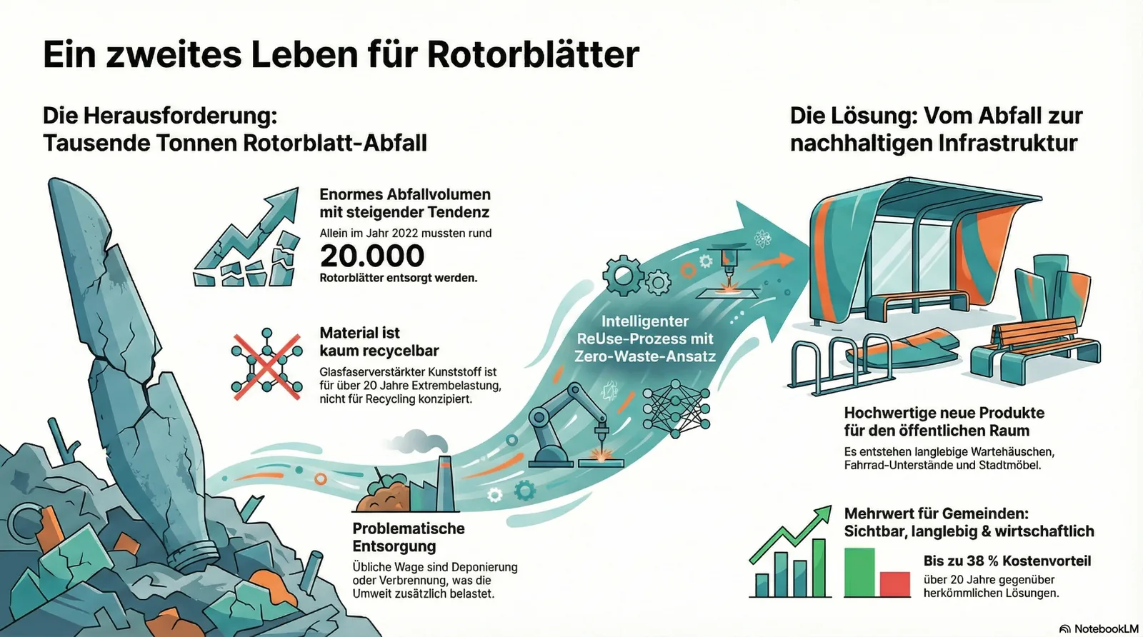 Ein zweites Leben für Rotorblätter